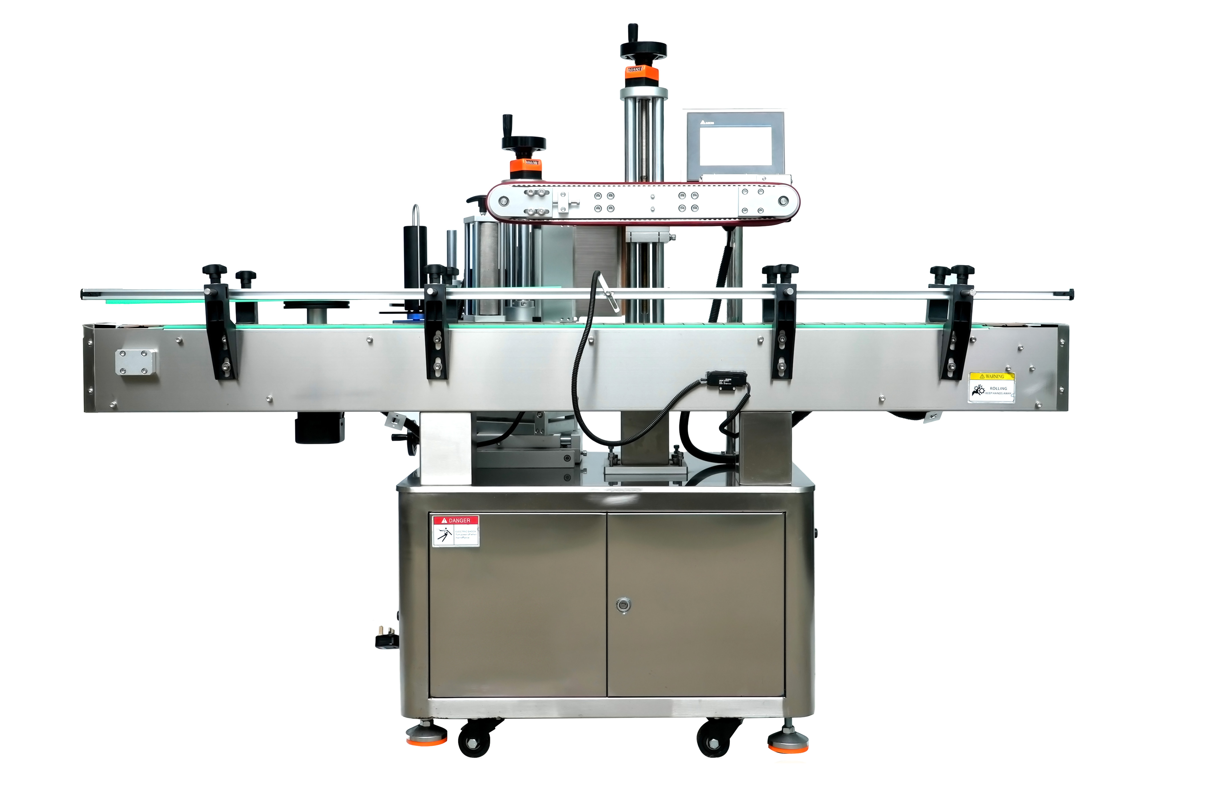 全自動單側(cè)面貼標機+壓頂